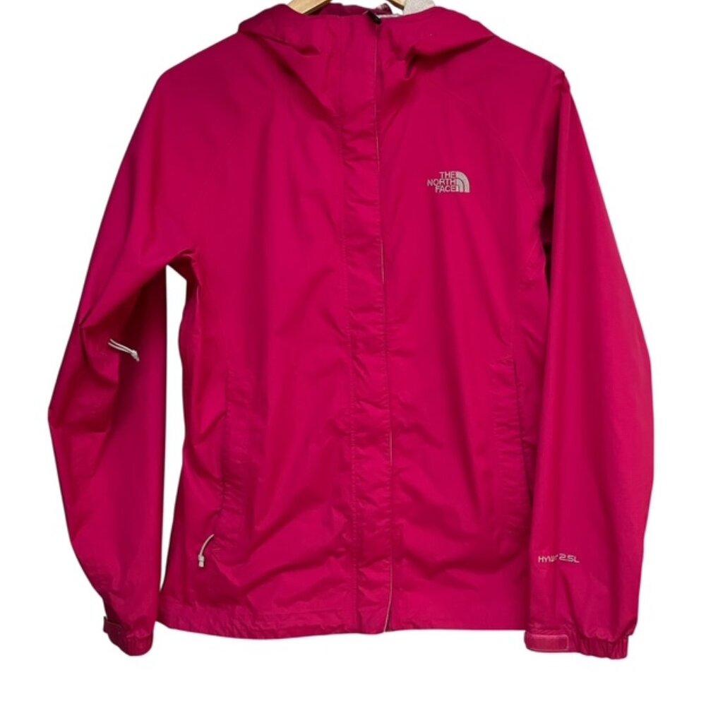 The North Face Bright Pink hooded HyVent 2.5L Windbreaker Rain Jacket S
